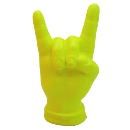 Corna mano giallo fluorescente in ceramica 12 cm