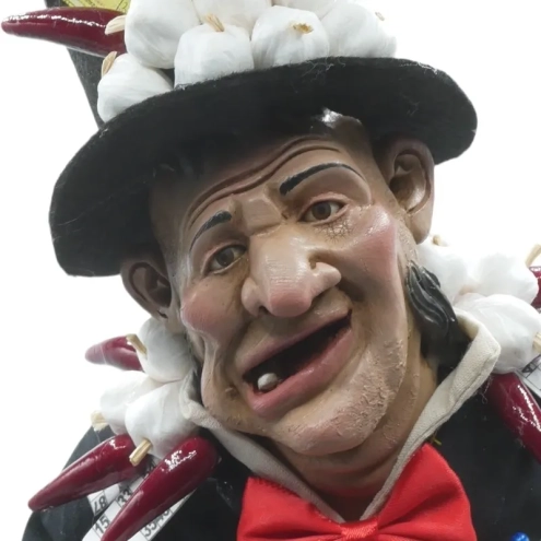 Gobbo scio scio scartellato con occhi di vetro 50 cm