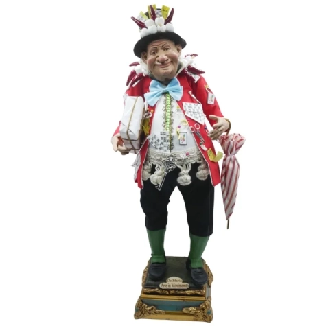 Gobbo scio scio con giacca rossa e occhi in vetro 50 cm