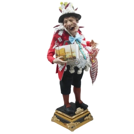 Gobbo scio scio con giacca rossa e occhi in vetro 50 cm
