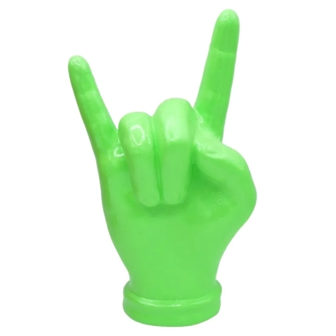 Corna mano verde acido in ceramica 16 cm