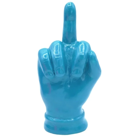 Mano dito medio turchese in ceramica 12 cm