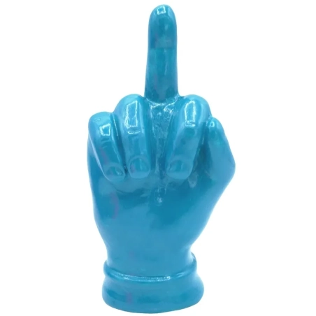Mano dito medio turchese in ceramica 12 cm