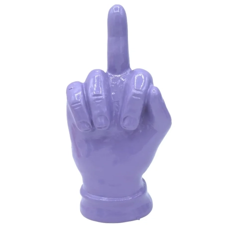 Mano dito medio viola in ceramica 12 cm