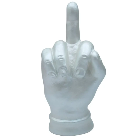 Mano dito bianco perla in ceramica 12 cm