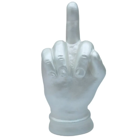 Mano dito bianco perla in ceramica 12 cm
