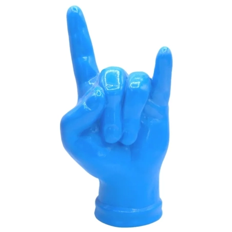 Corna mano azzurro in ceramica 21 cm