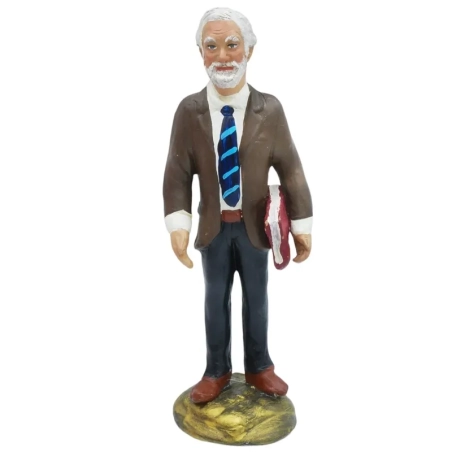 Statuetta Luciano De Crescenzo in terracotta 17 cm