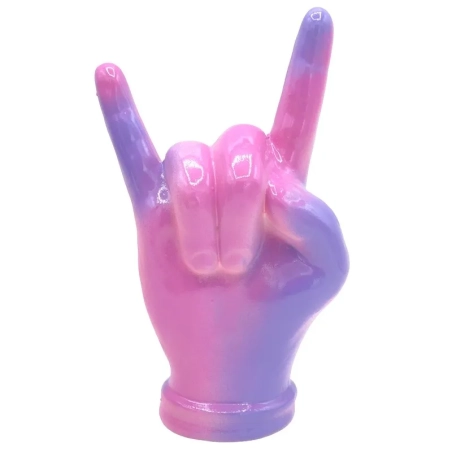 Corna mano fucsia multicolore in ceramica 16 cm