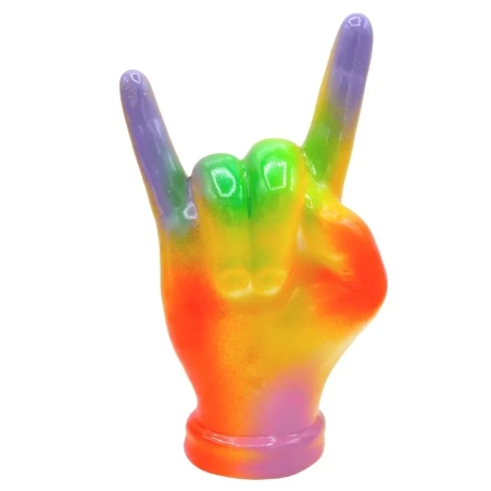 Corna mano multicolore in ceramica 16 cm