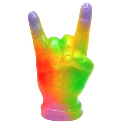 Corna mano multicolore in ceramica 12 cm