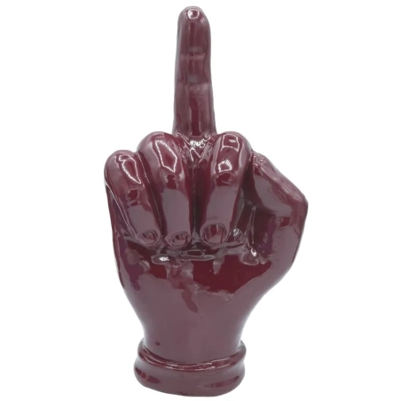 Mano dito medio amaranto in ceramica 18 cm