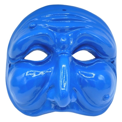 Maschera di Pulcinella azzurra 15 cm