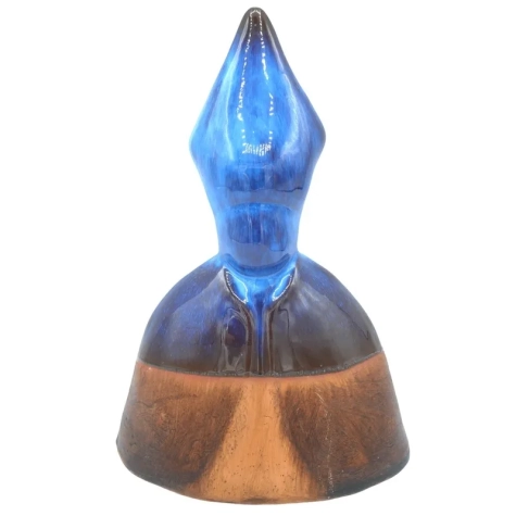 Busto antico di San Gennaro azzurro sfumato in ceramica 20 cm