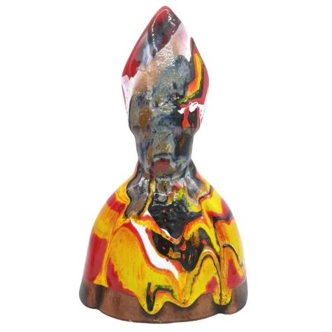 Busto antico di San Gennaro multicolore in ceramica 20 cm