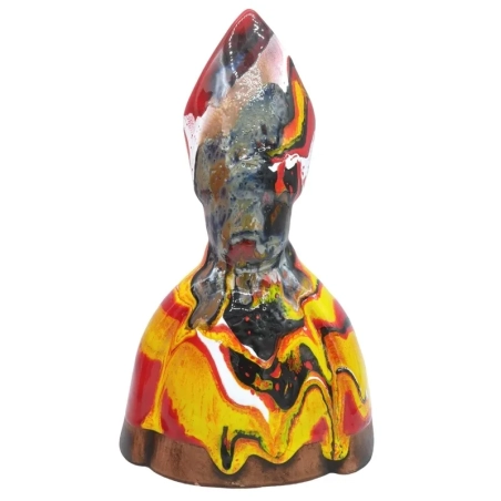 Busto antico di San Gennaro multicolore in ceramica 20 cm