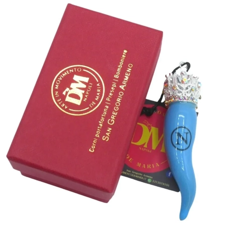 Corno luxury del napoli ceramica in scatola regalo 8 cm