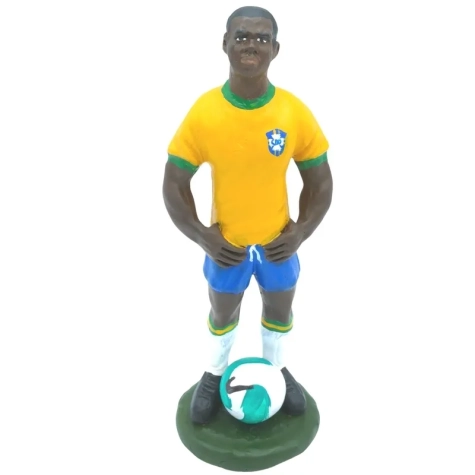 Statuetta Pelè Brasile in terracotta 17 cm