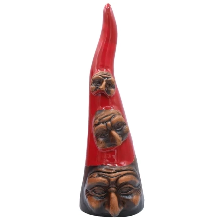 Maschere pulcinella su corno rosso da tavolo 23 cm