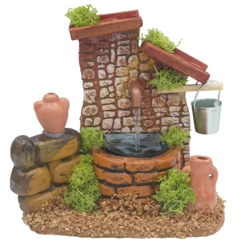 Fontana di campagna in sughero e terracotta 15 cm