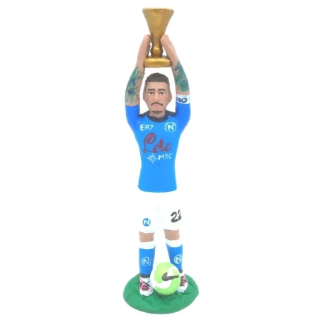 Statuetta Di Lorenzo Napoli con coppa scudetto 17 cm
