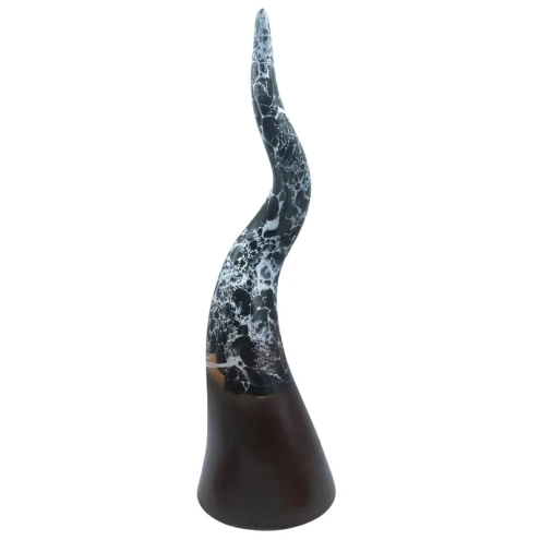 Corno in ceramica bianconero da tavolo 40 cm