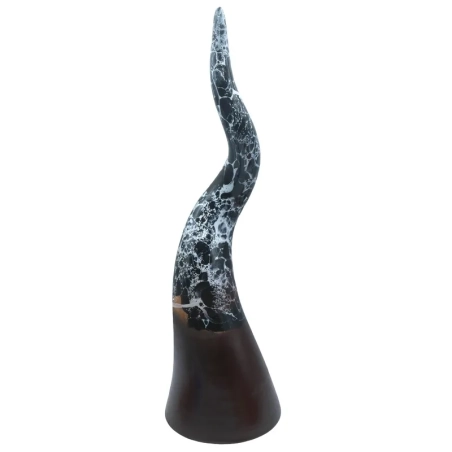 Corno in ceramica bianconero da tavolo 40 cm