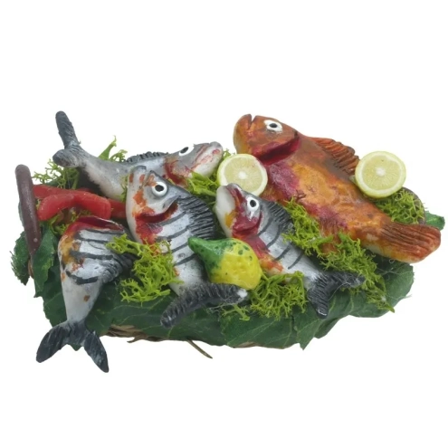 Cestino con pesce fresco in cera 10 cm