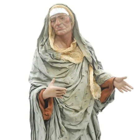 Sibilla Cumana con occhi in vetro e vestiti in stoffa san leucio 35 cm