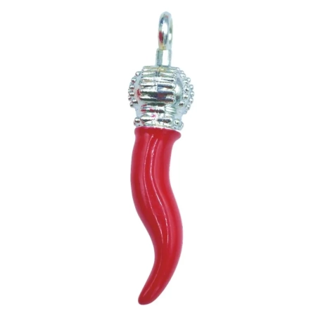Gioiello Ciondolo corno in metallo 5 cm