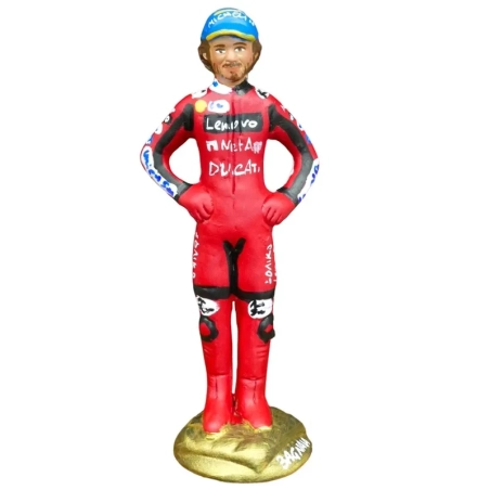 Statuetta Pecco Bagnaia in terracotta 17 cm