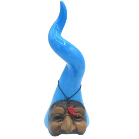 Corno Pulcinella turchese in ceramica 20 cm