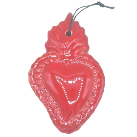 Cuore Sacro in ceramica 9 cm