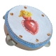 Tamburello con dipinto del cuore sacro 8 cm