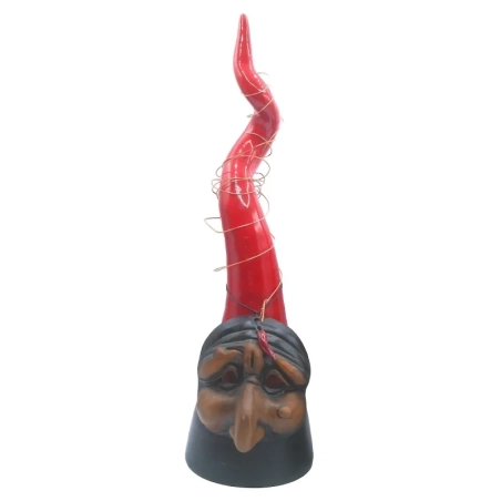 Corno pulcinella rosso opera in ceramica da tavolo da 20 a 40 cm
