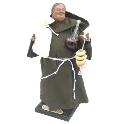 O' Munaciello con occhi in vetro e vestito in stoffa 20 cm
