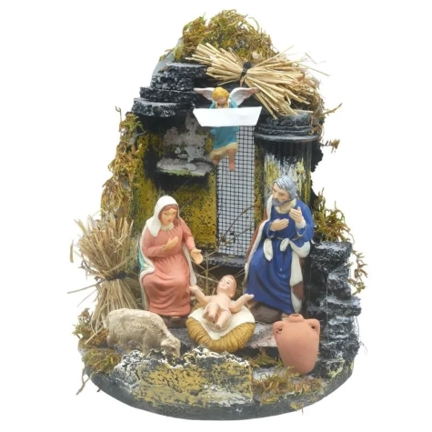 Tempio presepe con pastori da 10 cm -  VARI MODELLI