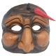 Maschera di Pulcinella antica con corno 15 cm