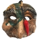 Maschera di Pulcinella antica con corno 15 cm - VARI COLORI