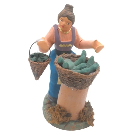 Fruttivendola ambulante in terracotta 7 cm