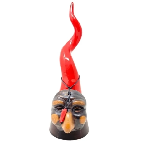 Corno Pulcinella rosso in ceramica da 10 a 25 cm - VARIE MISURE
