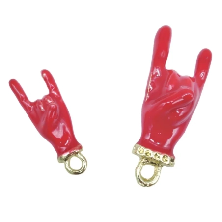 Gioiello Corna rossa Ciondolo in metallo  da 1.5 o 2.5 cm