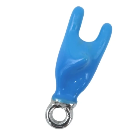 Gioiello Corna azzurra Ciondolo in metallo 1.5 cm in scatola regalo