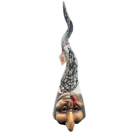 Corno Pulcinella in ceramica bianco fantasy da 40 a 50 cm