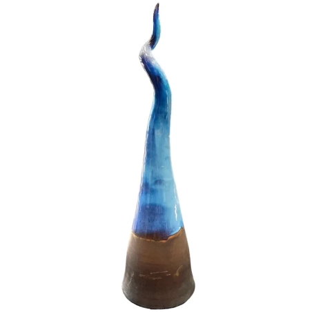 Corno azzurro in ceramica da tavolo 40 cm