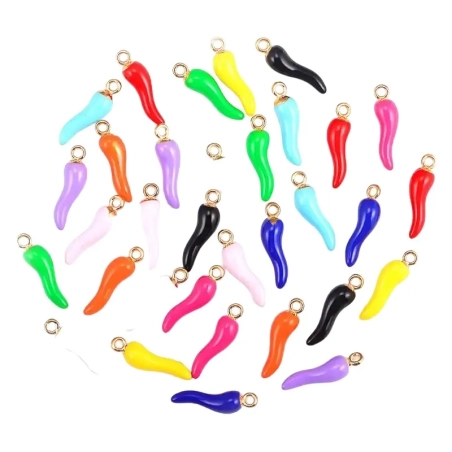 Gioiello Ciondolo Corno portafortuna 3 cm - VARI COLORI