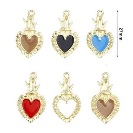 Gioiello Ciondolo Cuore sacro in metallo 3 cm