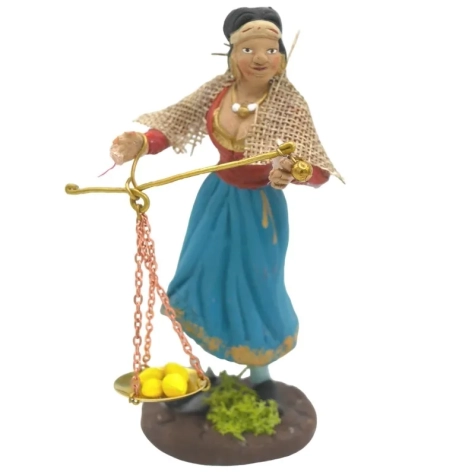 Fruttivendola ambulante in terracotta 12 cm