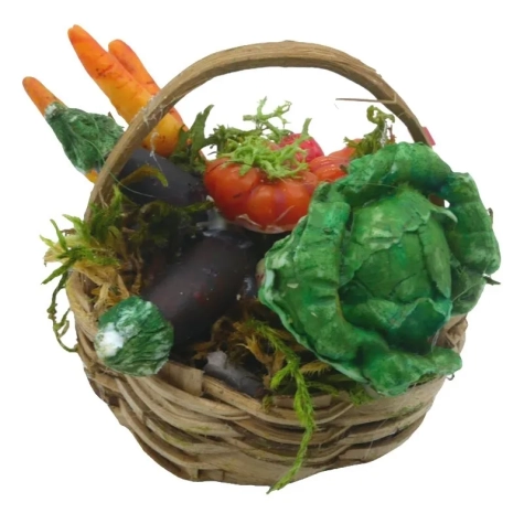 Cesto con verdure in cera per pastori da 20 a 30 cm 2