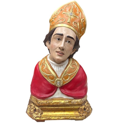 Busto di San Gennaro con occhi in vetro 40 cm